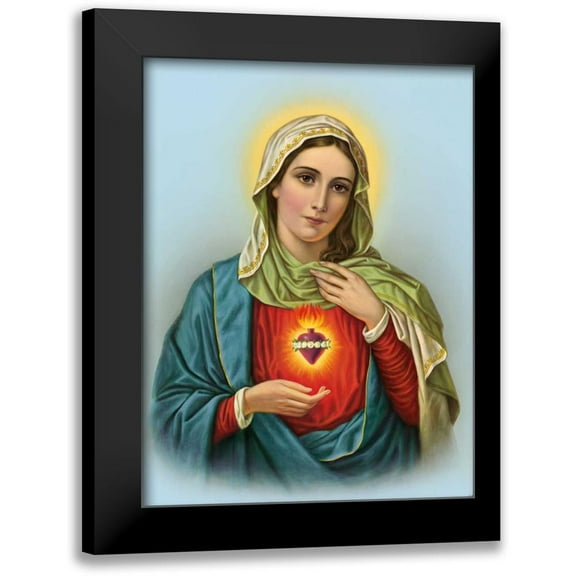 Anonymous 12x14 Black Modern Framed Museum Art Print Titled - Hl. Herz Mariae