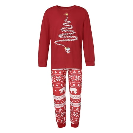 

TSEXIEFOOFU Matching Family Pajamas Set Christmas Pjs Long Sleeve Holiday Sleepwear