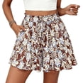 thumbnail image 3 of PRETTYGARDEN Women's Flowy Shorts Summer Fashion Beach Vacation Clothes Casual High Waist Wide Leg Ruffle Shorts, 3 of 8