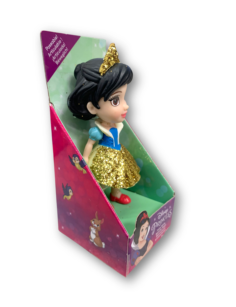 Disney Princess Cute Mini Poseable Miniature 3.5 inch Toddler Doll Figure Snow White, for Children Ages 3+