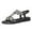 Black, variant on Women Sandals & Floral Decor Elastic Ankle Strap Low Heel Bohemian Beach Sandals ,Us Size:6.5