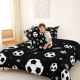 thumbnail image 4 of Erosebridal Ball Games Full Size Comforter Sets,Kids Cartoon Football Pattern Bedding Sets For Soccer Boys,Reversible Black 3-Piece, 4 of 7