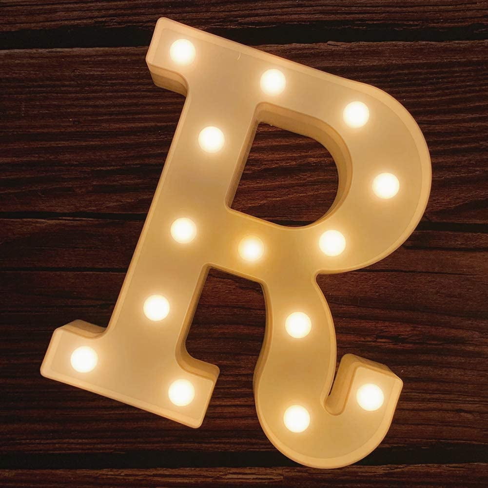 Light up LED Number Symbol Plastic Battery Operated Party Sign Wedding Festival Stand Decoration(LetterR) - Walmart.com