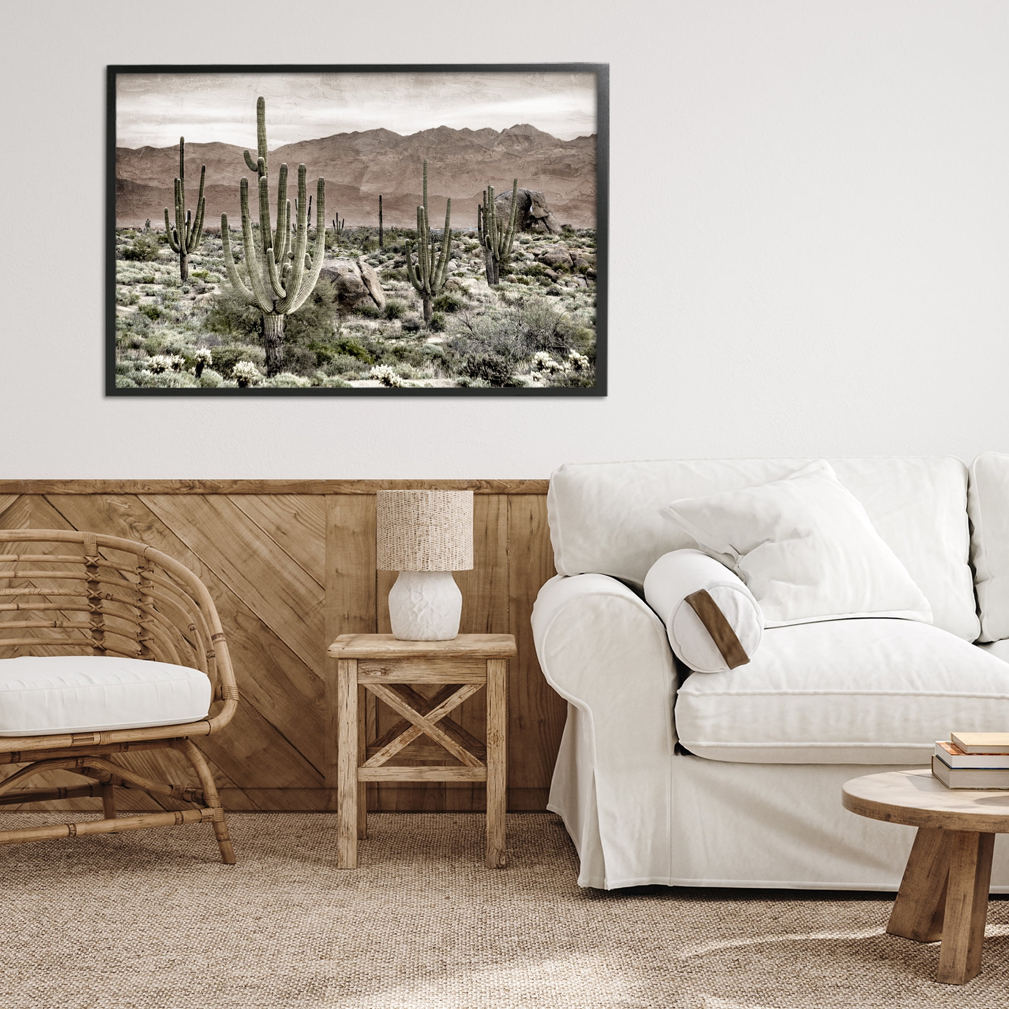 Stupell Industries Desert Land Cacti Wilderness Black Framed Giclee Art, design by Kim Allen