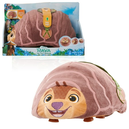 Disney Raya and the Last Dragon Walk & Roll Tuk Tuk, 10 Inch Feature Plush with Sounds, Stuffed Animal, Officially Licensed Kids Toys for Ages 3 Up, Gifts and Presents