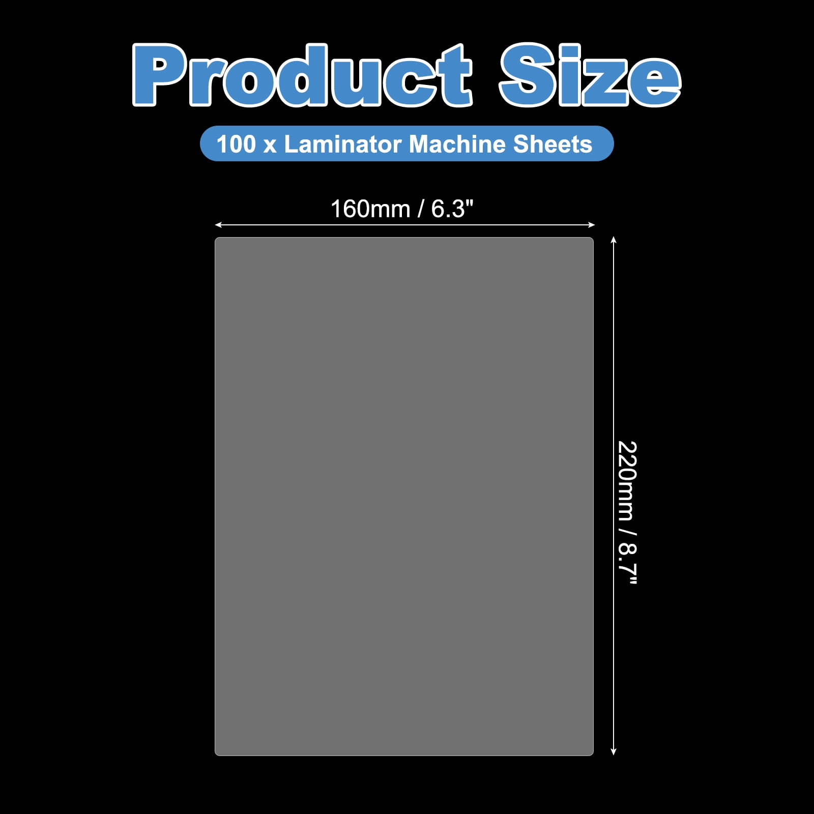 6.3"x8.7" Index Card Thermal Laminating Pouches, 100Pcs 5 Mil Laminating Sheets File Card Lamination Pouch Tags for Work Permits Pass Cards