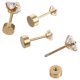 thumbnail image 1 of Milisten 2Pares Aretes De Zirconia Dorados Con De Cuatro Garras En Hipoalergénico, 1 of 8