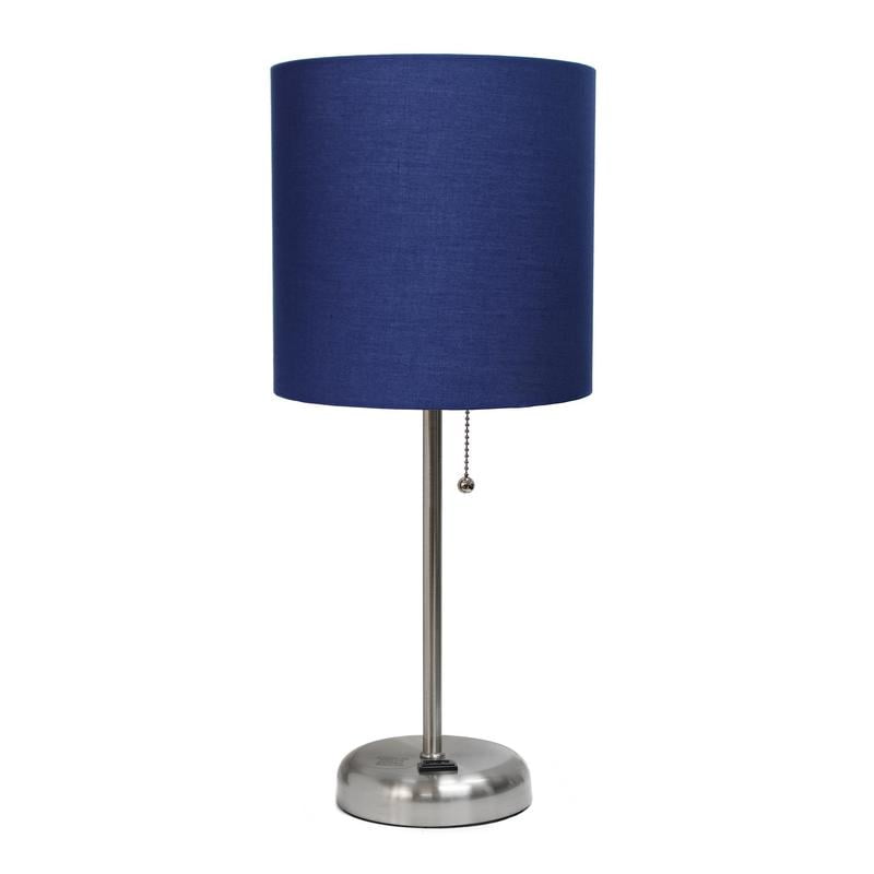 Limelights Stick Lamp With Outlet And Fabric Shade Limelights Stick Lamp With Outlet And