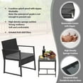 thumbnail image 4 of YRLLENSDAN 3 Piece Patio Furniture Sets Wicker Patio Chairs Rattan Outdoor Bistro Set Outdoor Furniture for Backyard Porch Poolside Lawn,Grey Cushion, 4 of 7