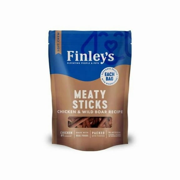 Nutri Source 112522 5 oz Finleys Meaty Sticks Chicken & Wild Boar Dog Treats - 12 Count