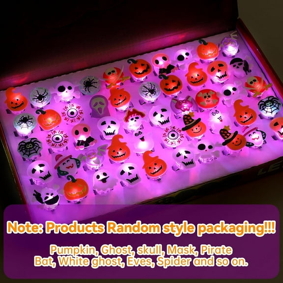 Monebena Halloween Glow Ring - 50 LED twinkle ring, perfect for adults attending Halloween parties in the dark, perfect for birthdays and Halloween celebrations M01
