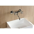 thumbnail image 2 of Kingston Brass KS2111AX Kingston Double-Handle 2-Hole Wall Mount Bathroom Faucet in Polished Chrome, 2 of 8