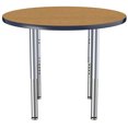 thumbnail image 3 of ECR4Kids 36in Round Everyday T-Mold Adjustable Activity Table Oak/Navy/Silver - Super Leg, 3 of 8