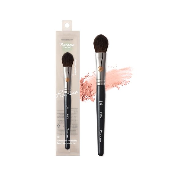 Brocha de maquillaje Piccasso PONY14 para colorete e iluminador suave y cónico