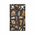 thumbnail image 1 of Autumn Hanging Pocket Organizer, Season Camp Items Marshmallow Hot Chocolate Campfire Pumpkin Fall, Printed Polyester Storage Bag with Pockets, 9" x 16", Dark Taupe and Pale Orange, 1 of 2