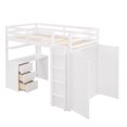 thumbnail image 6 of Twin size Loft Bed with Drawers,Desk,and Wardrobe-White 301AAK, 6 of 9