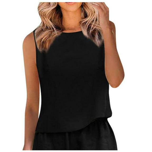Womens Tank Tops Sevevn Women's Solid And Linen Round Neck Tank Top Cotton Tank Top Women