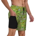 thumbnail image 2 of Sikiie African Animals 1 Print Men's Double Layer Swimming Trunks, Adjustable Waistband and Pockets Sports Swimming Trunks, Beach Swimwear-X-Large, 2 of 6