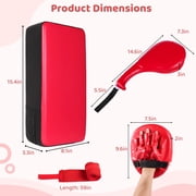 7-in-1 Taekwondo Kick Pad Set, Martial Art Kicking Pad, PU Leather Boxing Focus Pad, Boxing Training Equipment, Target Punching Pads & Hand Wraps for Karate, Sparring, MMA, Muay Thai