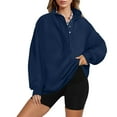 thumbnail image 3 of SDNall Women's Oversized Sweatshirts Long Sleeve Stand Collar Pullover, 3 of 8