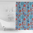 thumbnail image 4 of Small Stall Shower Curtain 36x78 Inch Narrow Half Size Coastal Blue Bath Curtains Bathroom Decor Tropical Starfish Coral Summer Beach Waterproof Fabric Shower Curtain Set with Hooks 36 Inch, 4 of 6