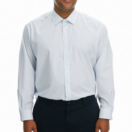 Big & Tall Haggar Premium Comfort Wrinkle Resistant Dress Shirt Color: White Blue Stripe Size: 22 35/6T