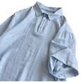 thumbnail image 6 of Mens T-Shirts,Men's Cotton Linen Henley Shirts Short Sleeve Casual Beach Summer Button Down T-Shirts Lightweight V Neck Tee Tops, 6 of 8
