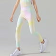 thumbnail image 2 of WRKEKC Girls Yoga Leggings Tie Dye Print High Waist Skinny Fit Moisture Wicking Stretchy Outdoor Athletic Pants for 4-13 Years Kids Fall Winter, 2 of 4
