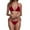 Red, variant on Womens Swimsuits Bikini Set Strappy Top and Bottom Vacation Outfit Backless Beachwear Dark Purple Women's Swimwear L