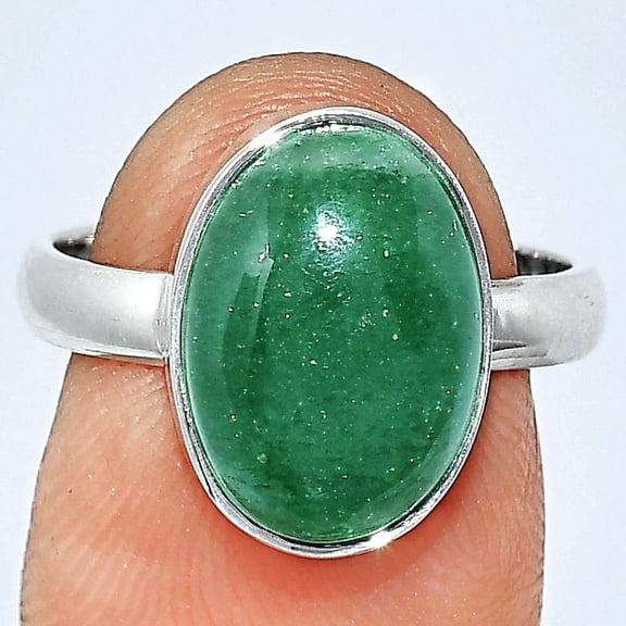 Natural Green Aventurine 925 Sterling Silver Ring s.7 Jewelry R-1001 SDR240643