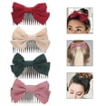 thumbnail image 3 of 4 Pcs Peignes à Cheveux Nœuds en Ruban Pinces à Cheveux Accessoires pour Femmes Filles Épingles à Cheveux, 3 of 8