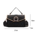 thumbnail image 2 of Bolso de hombro para mujer Bolso bandolera de cuero con correa de cadena Liquidación JFHHH pequeña, 2 of 5