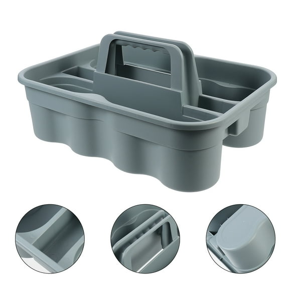 Nicehomfit 1Pcs Grey Handheld Cleaning Basket Plastic Cleaning Storage Organizer Professional Cleaners