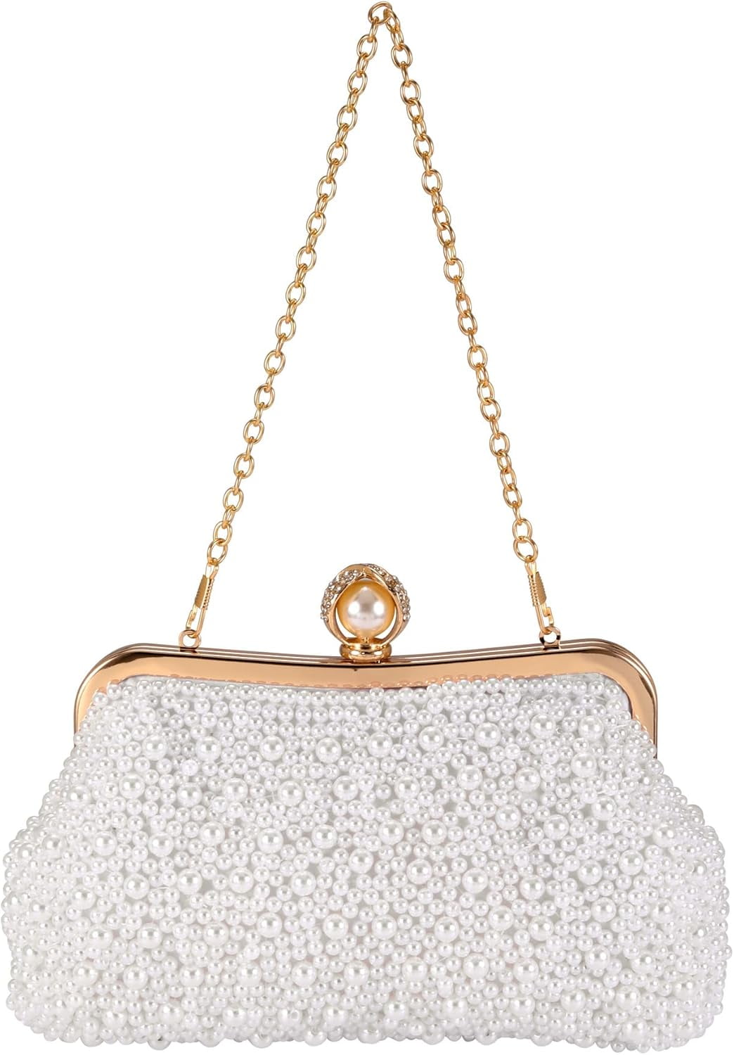 YooGuoGuo Pearl Clutch Purses for Women Evening Handbag Wedding Bridal Crossbody Bag for Party