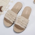 thumbnail image 4 of B91xZ Sandales à Enfiler pour Femmes Mode Bout Rond Ouvert avec Bride Tressée pour l'Été, Beige 8.5, 4 of 5