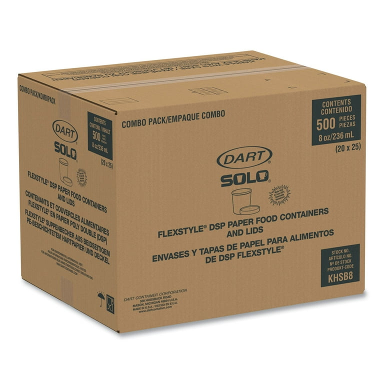 Flexstyle Double Poly Paper Containers, 8 oz, Symphony Design, Paper, 25/Pack, 20 Packs/Carton Flexstyle Double Poly Paper Containers, 8 oz, Symphony Design, Paper, 25/Pack, 20 Packs/Carton