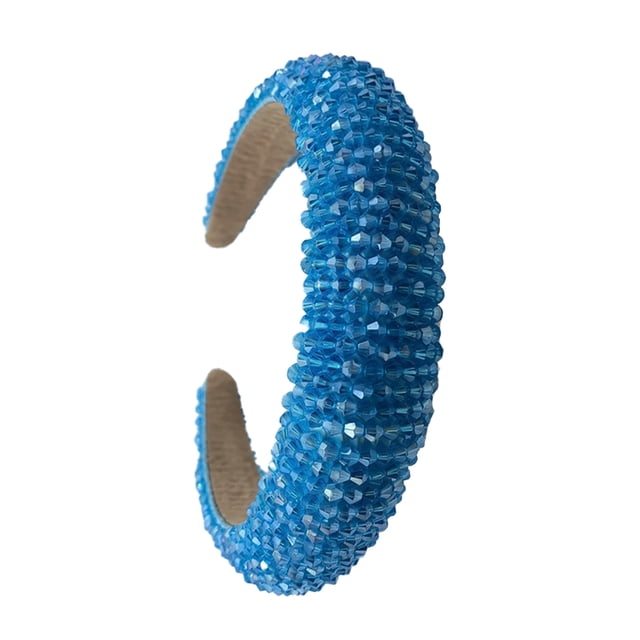 Sonducket Diademas con cuentas de cristal con purpurina, tocado de punto Flexible para el cabello, tocado para mujer, fiesta, colorido brillante Accesorio para el cabello Azul eléctrico Sonducket AP010971-16B