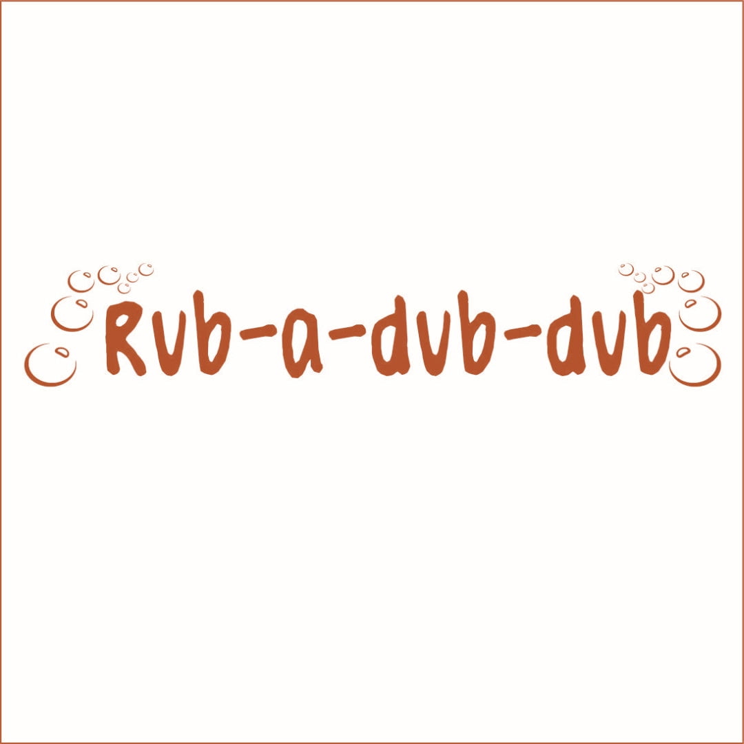 Rub-a-Dub-Dub Vinyl Decal - Small - Pumpkin - Walmart.com
