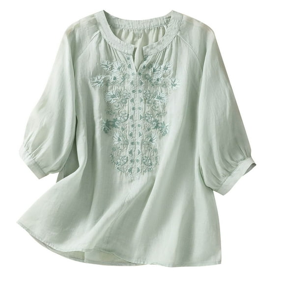 HomeGardon Summer Tops Tops for Women Fashion Solid Color V-Neck Casual Short Sleeved Top,M-XXXL