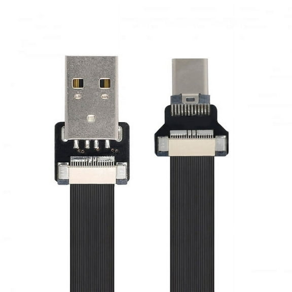 Chenyang CY USB 2.0 Type-A Male to USB-C Type-C Male Data Flat Slim FPC Cable for FPV and Disk and Phone