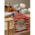 thumbnail image 6 of Red Santa Christmas Burlap-Cotton Table Runner 60 Inches Long,Xmas Snowflake Red Striped Farmhouse Table Runners,Outdoor Dining Tablecloths Decor for Baby Shower Party Wedding 13x60, 6 of 9