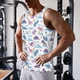 thumbnail image 5 of Lsque Dinosaur Pattern Mens Tank Tops Muscle Athletic Quick Dry Sleeveless Workout Fitness T Shirts Beach Tank Top, Loose-fit Sleeveless Shirt for Men-Medium, 5 of 7