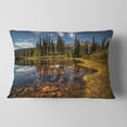 thumbnail image 2 of Designart Bright Clear Day and Clear Lake - Landscape Printed Throw Pillow - 12x20, 2 of 5