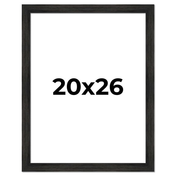 20x26 Distressed/Aged Black Complete Wood Picture Frame with UV Acrylic, Foam Board Backing, & Hardware