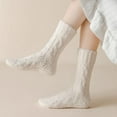 thumbnail image 6 of Women Warm Solid Color Soft Winter Floor Socks Coral Velvet Socks Cotton Socks BLUE, 6 of 8