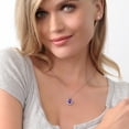 thumbnail image 3 of Gem Stone King 925 Sterling Silver Purple Amethyst Pendant Necklace for Women (2.90 Cttw, Oval 11X9MM, With 18 inch Silver Chain), 3 of 5