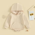 thumbnail image 2 of 12-18 Months Newborn Baby Boys And Girls Bodysuits Simple And Warm Hooded Bodysuits Pajamas Sleep & Play, 2 of 4