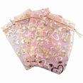 thumbnail image 3 of 200 Piezas 9X12cm Corazón Impreso Bolsas de Organza Rosadas Bolsas de Joyería Bolsas de Organza, 3 of 6