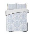 thumbnail image 2 of Blue Boho Floral Twin Size Down Alternative Comforter, Lightweight Comforter Quilt Bedding Set with Pillow Shams Farmhouse Middle Century Flowers All Seasons Bed Comforter Duvet Insert 68"x86", 2 of 7
