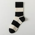 thumbnail image 7 of Black and White Striped Cotton Ankle Socks for Women - Breathable Summer Mid-Calf Socks (One Size, 6 Pairs), 7 of 7